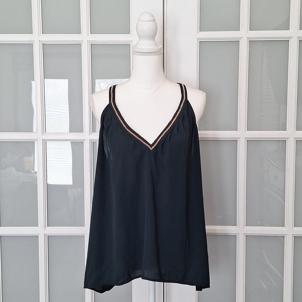 H&M Conscious Flowy Emerald Green Sleeveless Blouse